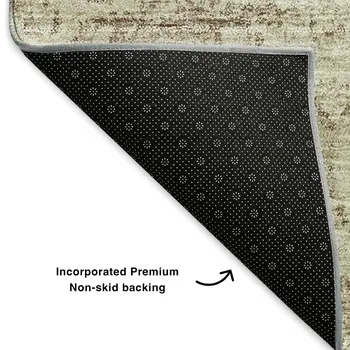 8' X 10' Coffee And Beige Floral Washable Area Rug With UV Protection