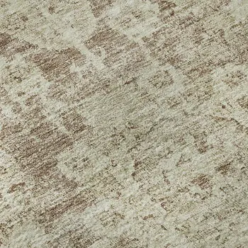 9' X 12' Coffee And Beige Floral Washable Area Rug With UV Protection