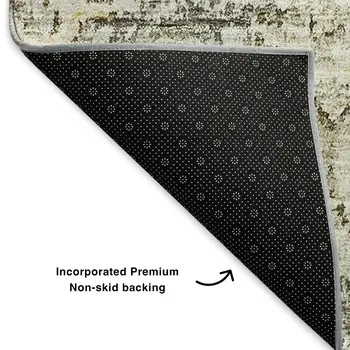 5' X 8' Taupe And Beige Floral Washable Area Rug With UV Protection