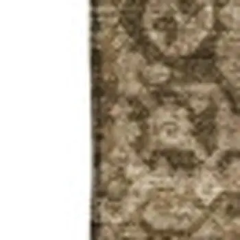 3' X 5' Brown And Beige Patchwork Washable Area Rug With UV Protection