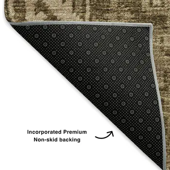 8' X 10' Brown And Beige Patchwork Washable Area Rug With UV Protection
