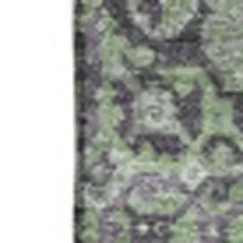 5' X 8' Green And Purple Patchwork Washable Area Rug With UV Protection