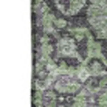 8' X 10' Green And Purple Patchwork Washable Area Rug With UV Protection