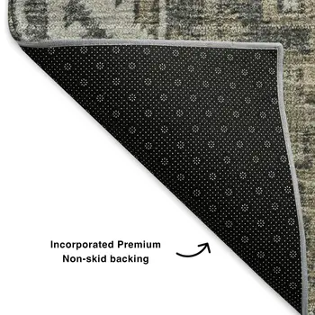 8' X 10' Taupe And Ivory Patchwork Washable Area Rug With UV Protection