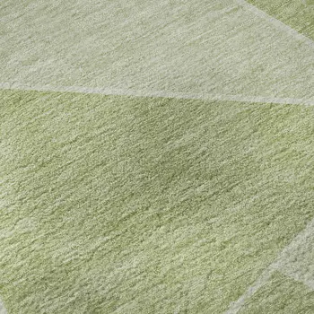 8' X 10' Artichoke Green And Ivory Geometric Washable Area Rug With UV Protection