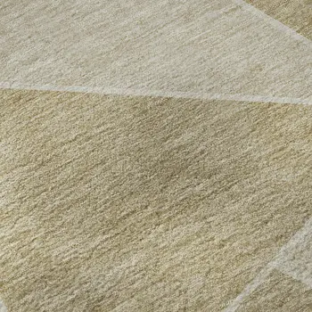 3' X 5' Beige And Ivory Geometric Washable Area Rug With UV Protection