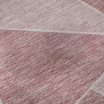 9' X 12' Blush And Ivory Geometric Washable Area Rug With UV Protection