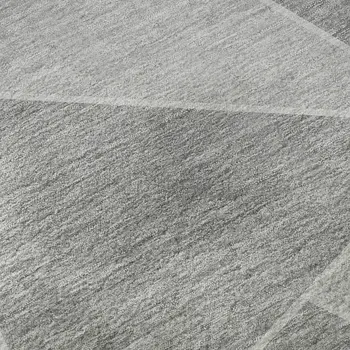 8' X 10' Gray And Silver Geometric Washable Area Rug With UV Protection