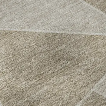 10' X 14' Taupe And Ivory Geometric Washable Area Rug With UV Protection