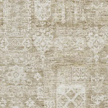 3' X 5' Beige And Ivory Floral Washable Area Rug With UV Protection