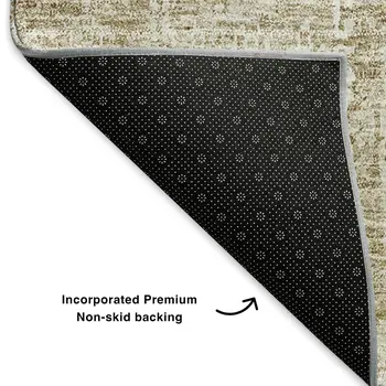 8' X 10' Beige And Ivory Floral Washable Area Rug With UV Protection