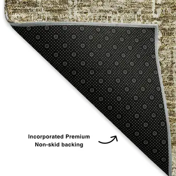 5' X 8' Brown And Ivory Floral Washable Area Rug With UV Protection