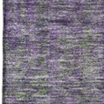 10' X 14' Fern Green And Purple Floral Washable Area Rug With UV Protection