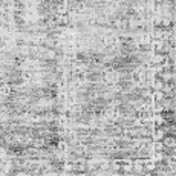 3' X 5' Gray And Ivory Floral Washable Area Rug With UV Protection