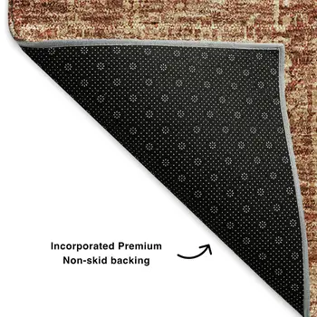 3' X 5' Chili Red And Copper Floral Washable Area Rug With UV Protection