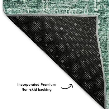 10' X 14' Teal And Aqua Floral Washable Area Rug With UV Protection