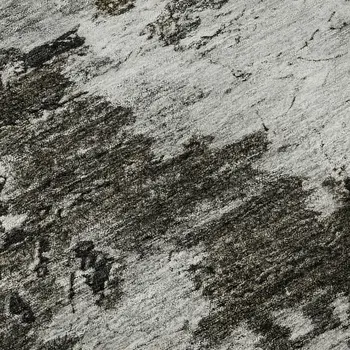 8' X 10' Taupe Ivory And Charcoal Abstract Washable Area Rug With UV Protection