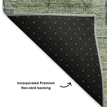 5' X 8' Green Blue And Gray Geometric Washable Area Rug With UV Protection