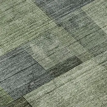 8' X 10' Green Blue And Gray Geometric Washable Area Rug With UV Protection