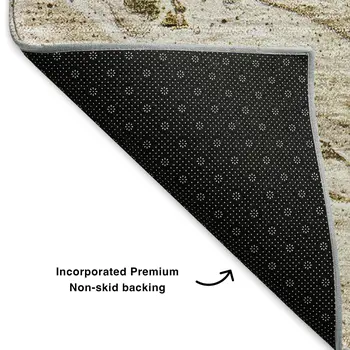 8' Brown And Ivory Abstract Washable Round Rug With UV Protection