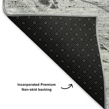 5' X 8' Gray And Ivory Abstract Washable Area Rug With UV Protection