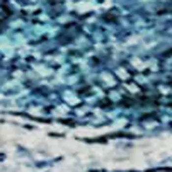 5' X 8' Sky Blue And Ivory Abstract Washable Area Rug With UV Protection