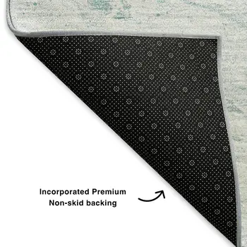 5' X 8' Teal And Ivory Abstract Washable Area Rug With UV Protection