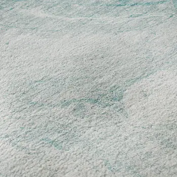 5' X 8' Teal And Ivory Abstract Washable Area Rug With UV Protection