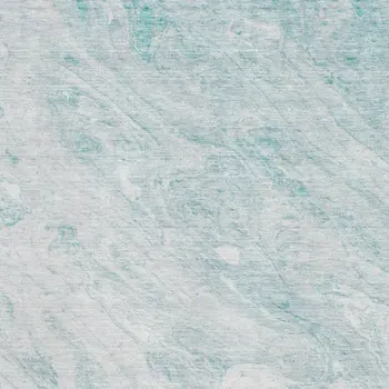 8' X 10' Teal And Ivory Abstract Washable Area Rug With UV Protection