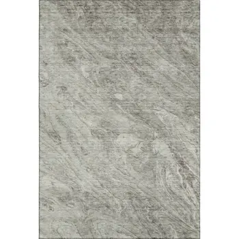 8' X 10' Taupe And Ivory Abstract Washable Area Rug With UV Protection