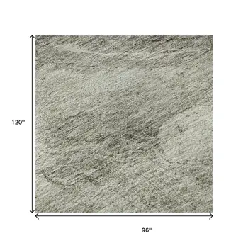 8' X 10' Taupe And Ivory Abstract Washable Area Rug With UV Protection