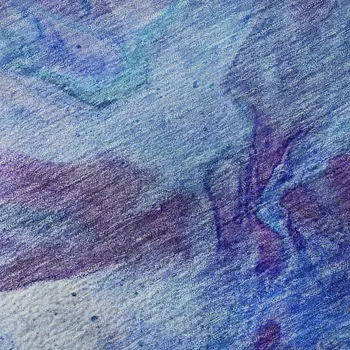 10' X 14' Blue Purple And Ivory Abstract Washable Area Rug With UV Protection