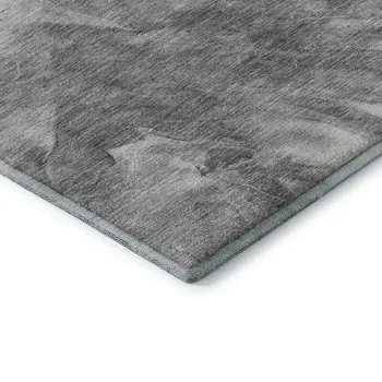 9' X 12' Gray And Ivory Abstract Washable Area Rug With UV Protection