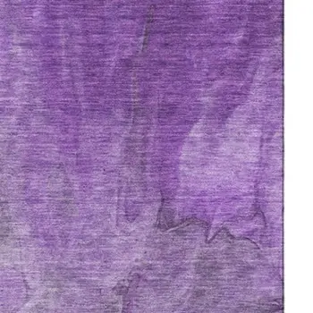 3' X 5' Purple Ivory And Gray Abstract Washable Area Rug With UV Protection