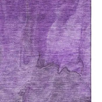 5' X 8' Purple Ivory And Gray Abstract Washable Area Rug With UV Protection