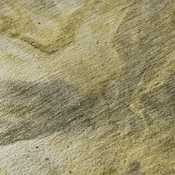5' X 8' Taupe Ivory And Gold Abstract Washable Area Rug With UV Protection
