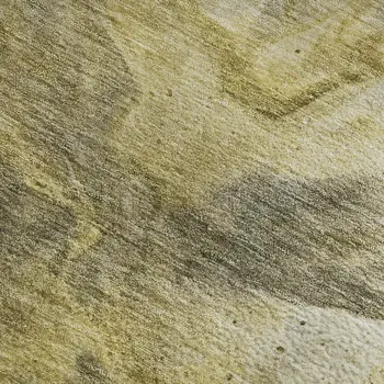 8' X 10' Taupe Ivory And Gold Abstract Washable Area Rug With UV Protection