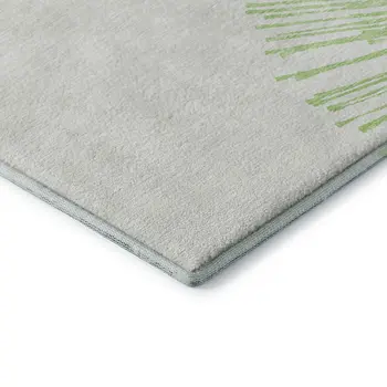 8' X 10' Artichoke Green And Ivory Abstract Washable Area Rug With UV Protection