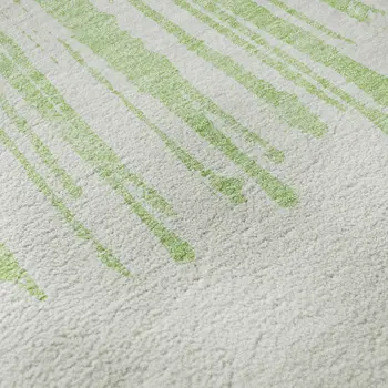 8' X 10' Artichoke Green And Ivory Abstract Washable Area Rug With UV Protection