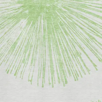 8' X 10' Artichoke Green And Ivory Abstract Washable Area Rug With UV Protection