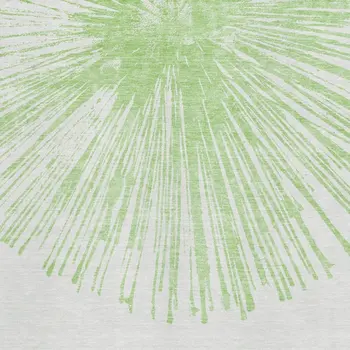 9' X 12' Artichoke Green And Ivory Abstract Washable Area Rug With UV Protection