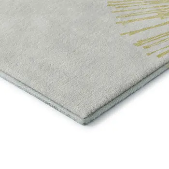 10' X 14' Beige And Ivory Abstract Washable Area Rug With UV Protection