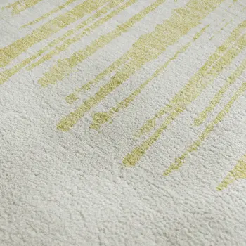 10' X 14' Beige And Ivory Abstract Washable Area Rug With UV Protection