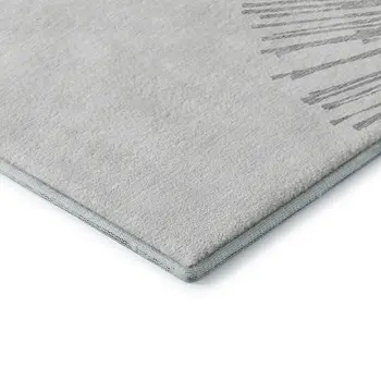 8' X 10' Gray And Ivory Abstract Washable Area Rug With UV Protection