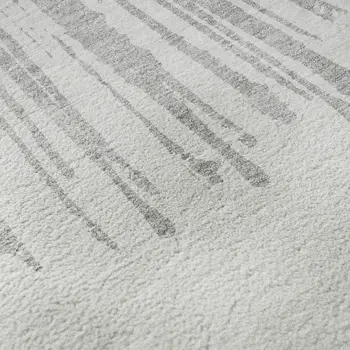 8' X 10' Gray And Ivory Abstract Washable Area Rug With UV Protection