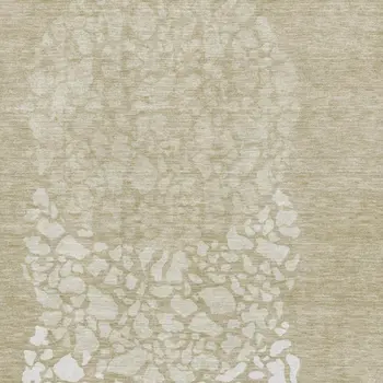 3' X 5' Beige And Ivory Abstract Washable Area Rug With UV Protection