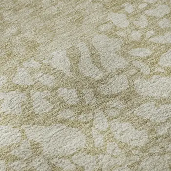 9' X 12' Beige And Ivory Abstract Washable Area Rug With UV Protection