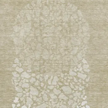 10' X 14' Beige And Ivory Abstract Washable Area Rug With UV Protection