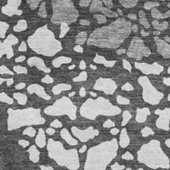 3' X 5' Charcoal And Ivory Abstract Washable Area Rug With UV Protection
