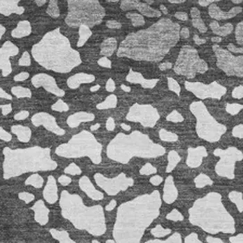 5' X 8' Charcoal And Ivory Abstract Washable Area Rug With UV Protection